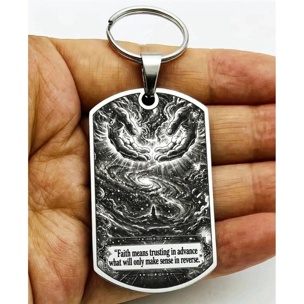 God Lord Jesus Philip Yancey Faith means believing in advance Stainless Keychain